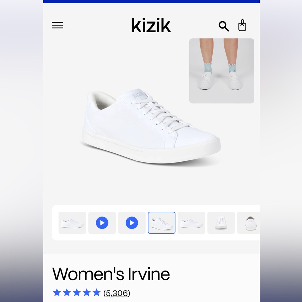 Kizik white Irvine shoes